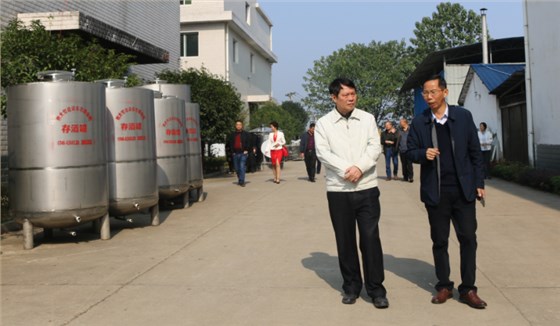 11.12大董事長(zhǎng)胡順開(kāi)向市供銷(xiāo)社黨組書(shū)記、理事會(huì)主任唐甫忠（左1）匯報(bào)企業(yè)情況