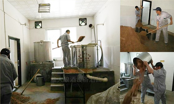 工人正在釀酒操作 多功能釀酒設備