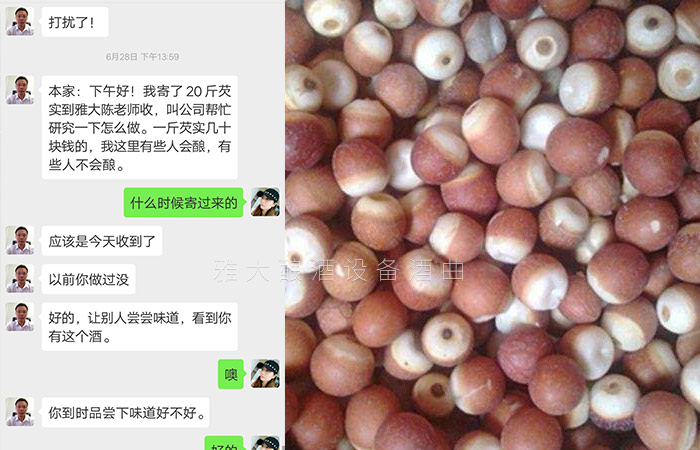 希望雅大幫忙研發(fā)芡實特色酒。