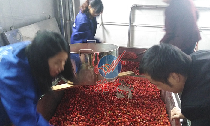 將海棠果清洗干凈、瀝干水份